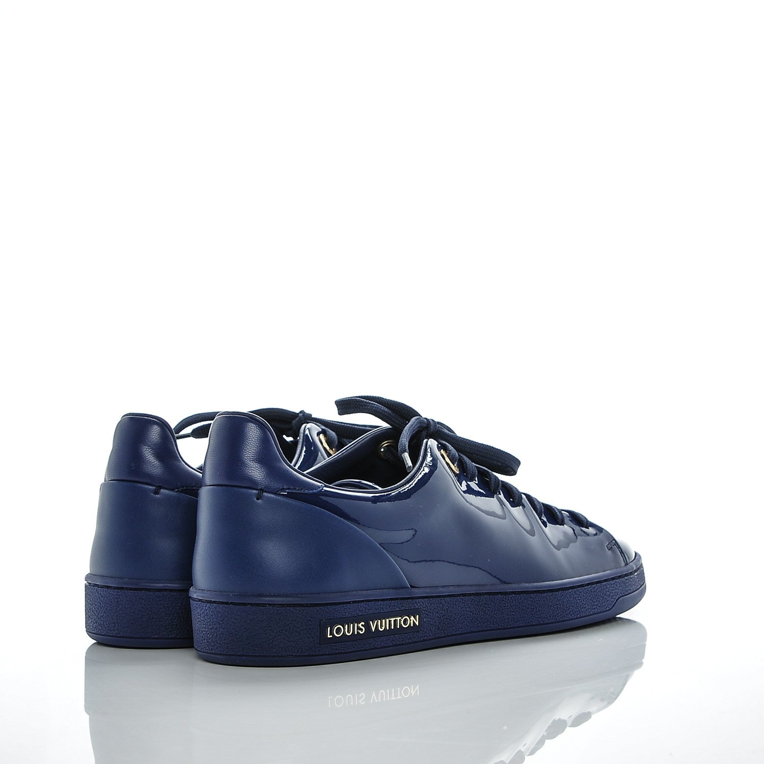 Louis Vuitton Patent Calfskin Frontrow Sneakers 37.5 Blue Nuit 4 of 7