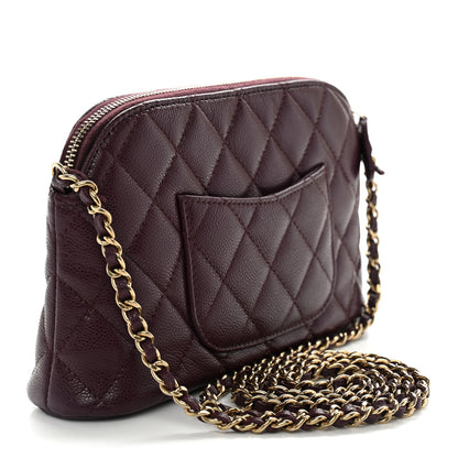 Chanel Caviar Quilted Classic Clutch With Chain Dark Burgundy 3 of 10