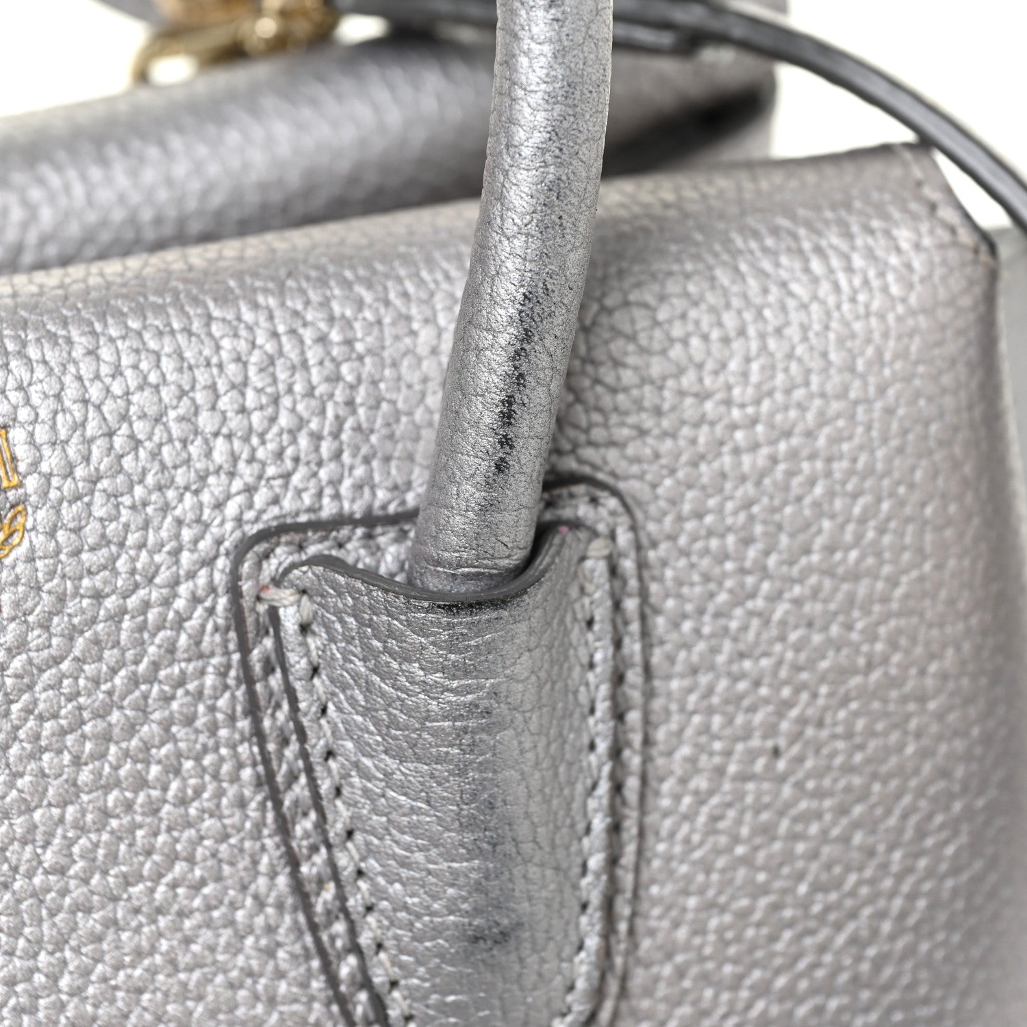 MCM Metallic Grained Calfskin Mini Milla Tote Spike Silver 19 of 21