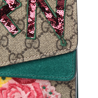 Gucci GG Supreme Monogram Embroidered Medium Dionysus Shoulder Bag Emerald 10 of 11