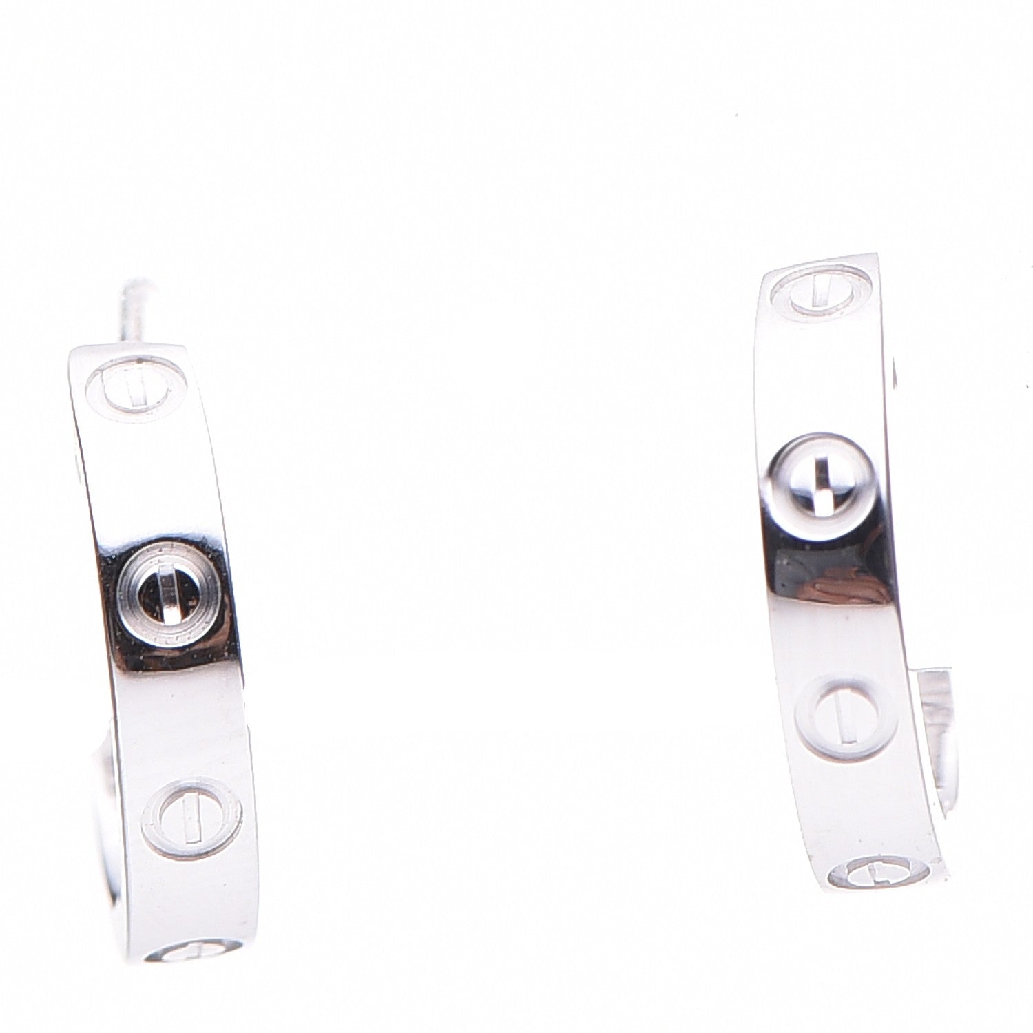 Cartier 18K White Gold Small LOVE Hoop Earrings 1 of 6