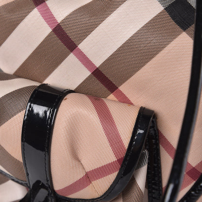 Burberry Patent Supernova Check Drawstring Hobo 10 of 13
