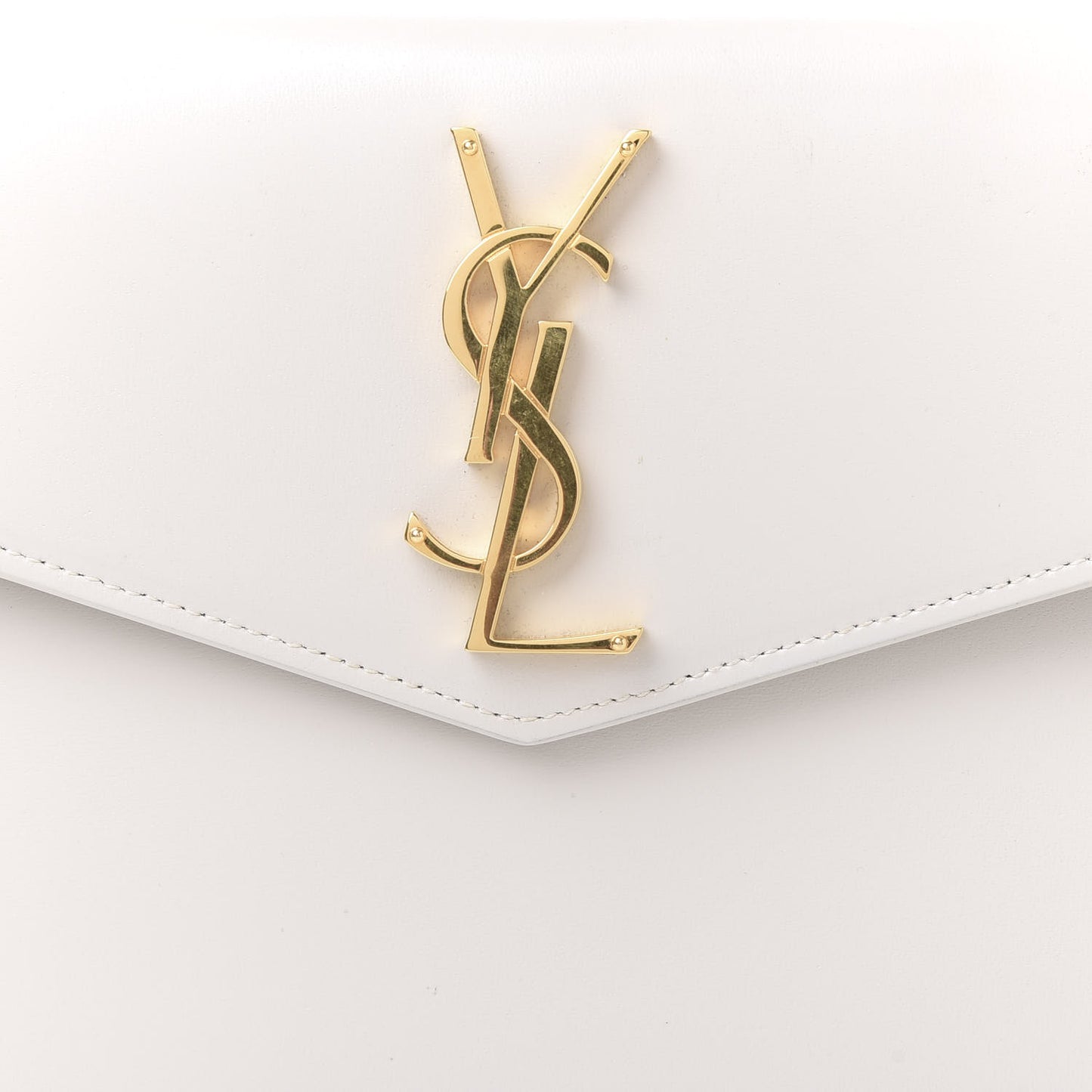 Smooth Shiny Calfskin Uptown Pouch Crema Soft