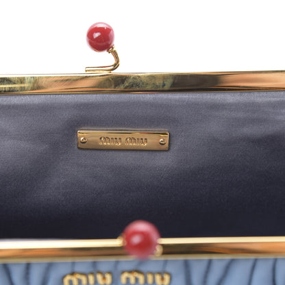Miu Miu Matelasse Lux Kiss Lock Clutch Astrale 6 of 8
