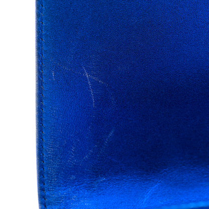 Chanel Metallic Patent Quilted Medium Boy Flap Blue 16 of 17