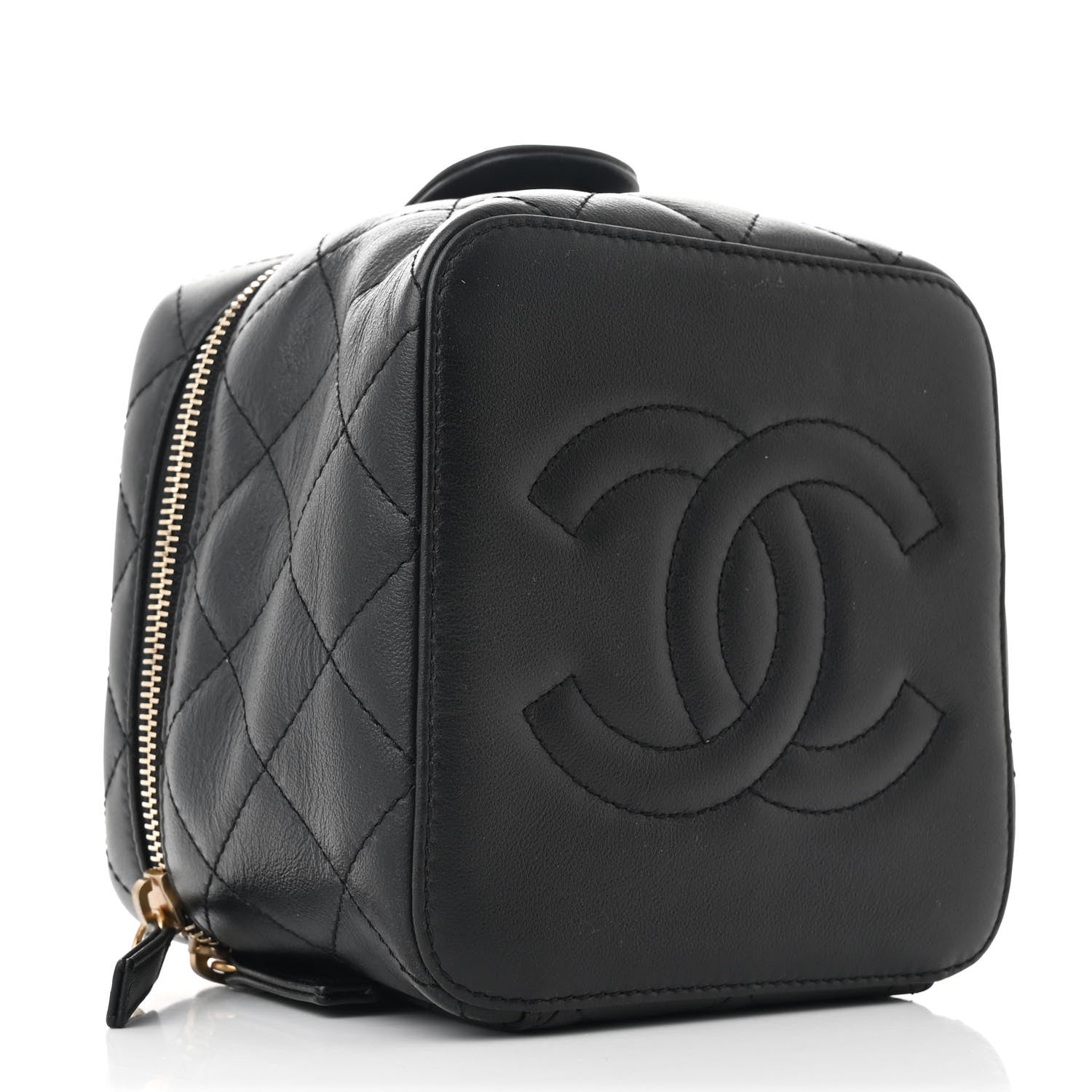 Chanel Calfskin Quilted Small Vanity Case With Chain Black 5 of 12