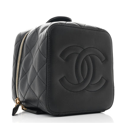 Chanel Calfskin Quilted Small Vanity Case With Chain Black 5 of 12