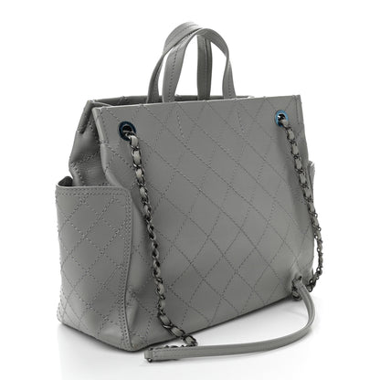 Chanel Grained Calfskin Small CC Pocket Tote Grey 3 of 11