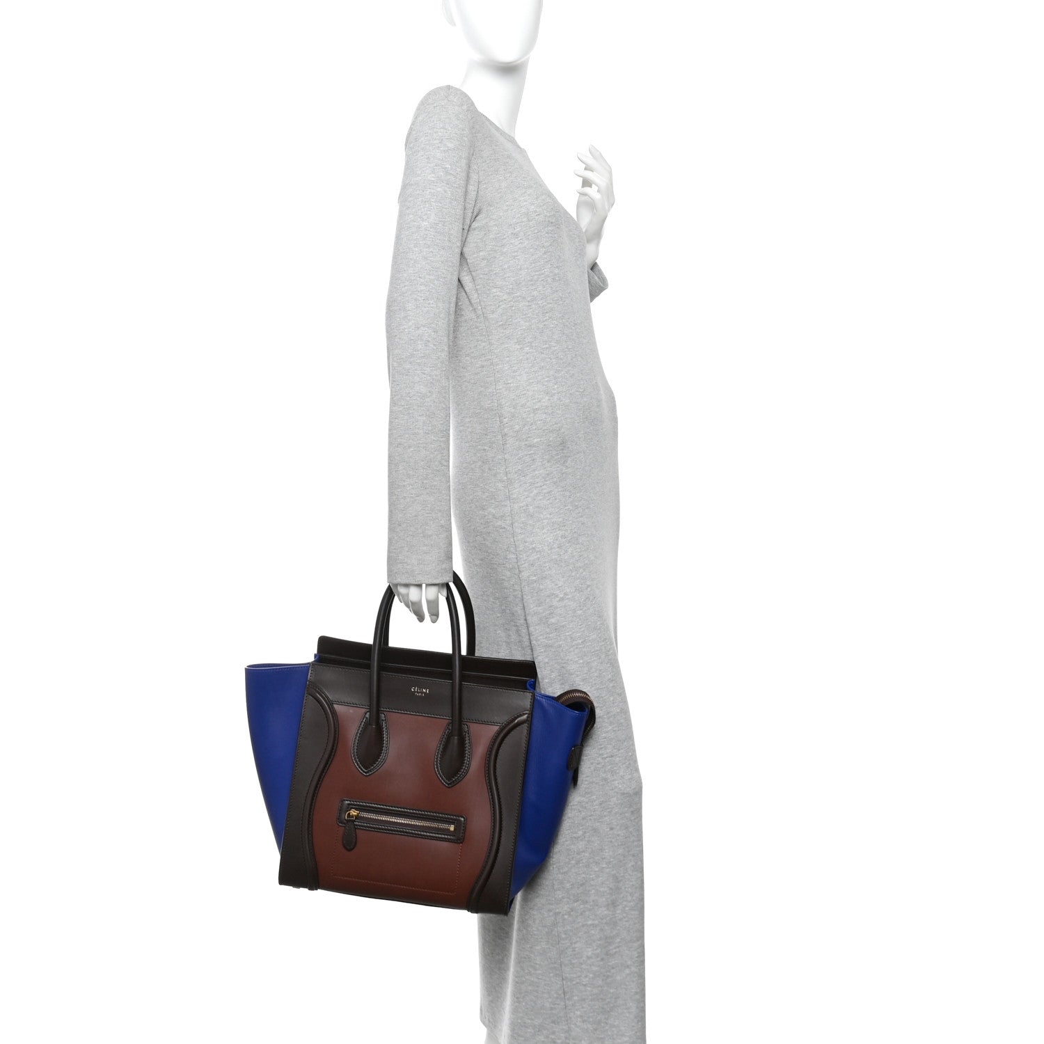 Celine Smooth Calfskin Mini Tri-Color Luggage  Acajou 2 of 10