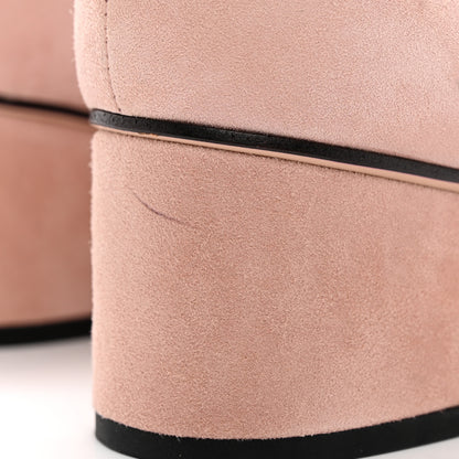 Gucci Kid Scamosciato GG Marmont Fringe 50mm Loafer Pumps 37.5 Crystal Pink 9 of 11