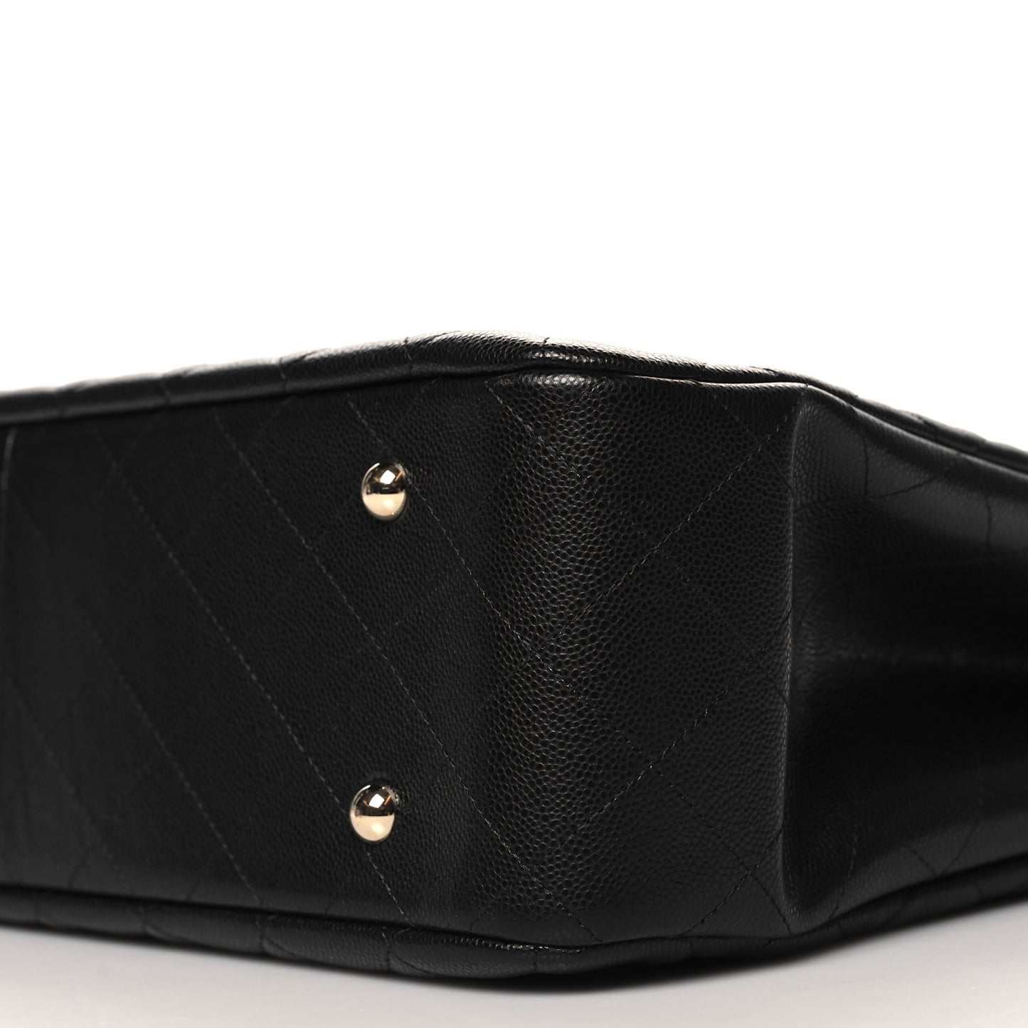 Caviar Quilted Large Shopping Tote Black