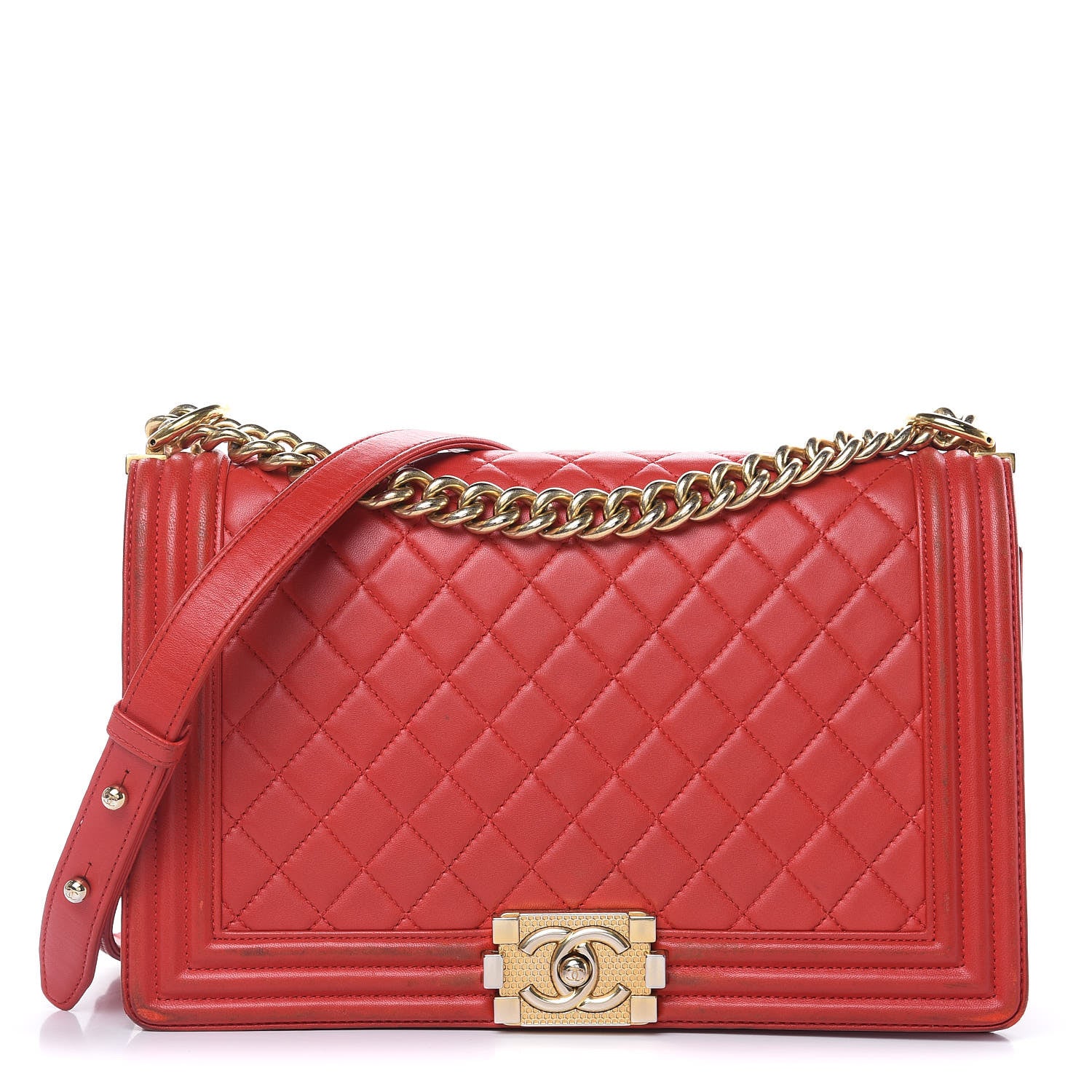 Chanel Lambskin Quilted New Medium Boy Flap Red 1 of 23