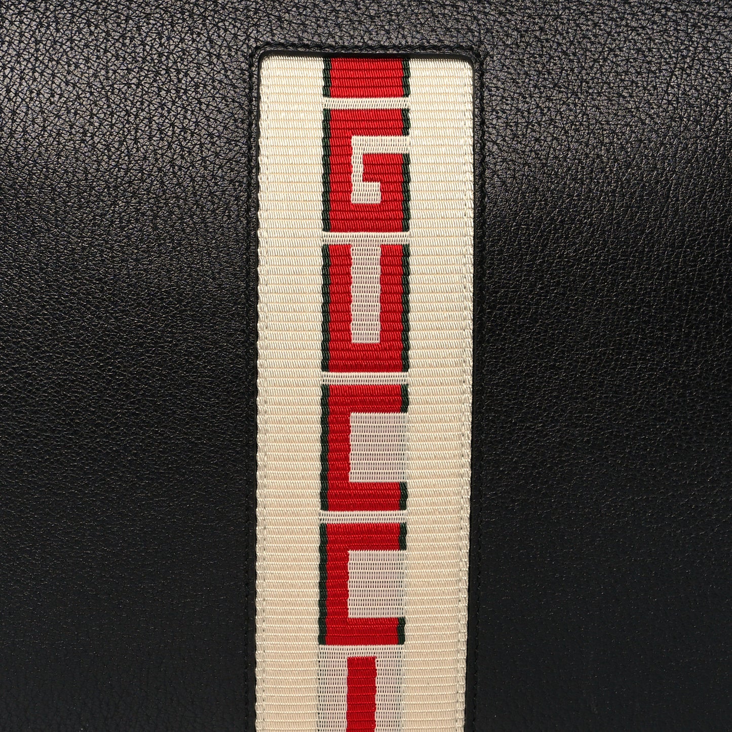 Textured Dollar Calfskin Nylon Gucci Stripe New Web Cosmetic Case Black Ecru Verde Rosso