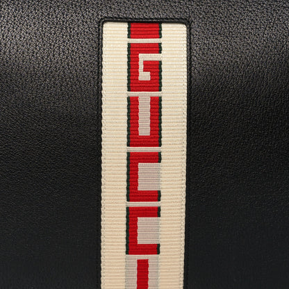 Gucci Textured Dollar Calfskin Nylon Gucci Stripe New Web Cosmetic Case Black Ecru Verde Rosso 8 of 11