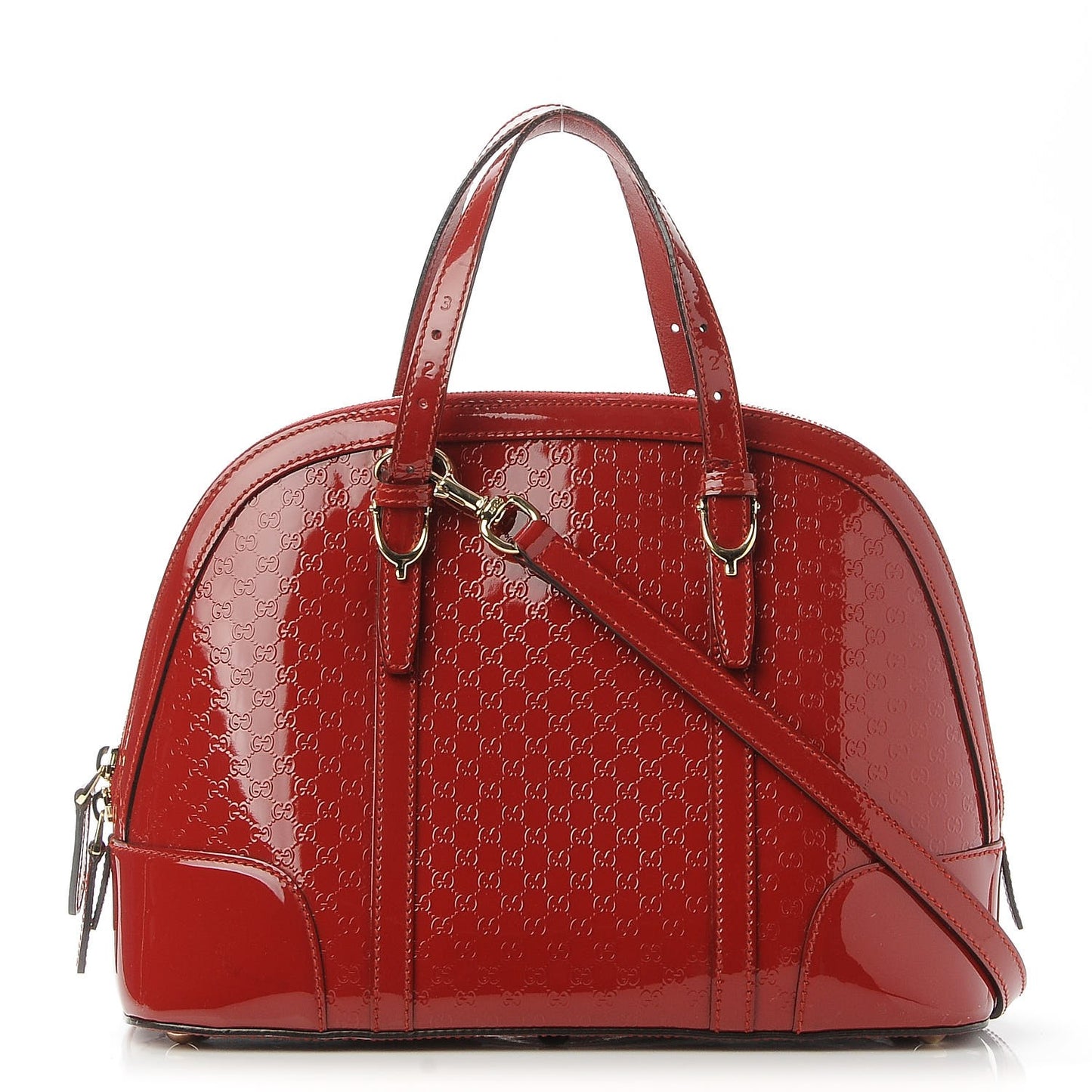 Patent Microguccissima Small Nice Top Handle Dome Bag Rose Bed
