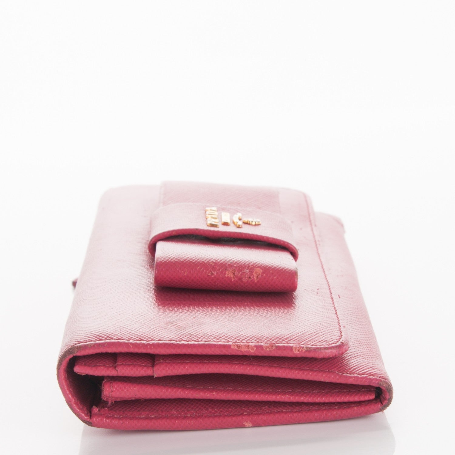 Prada Saffiano Bow Continental Wallet Peonia 8 of 8