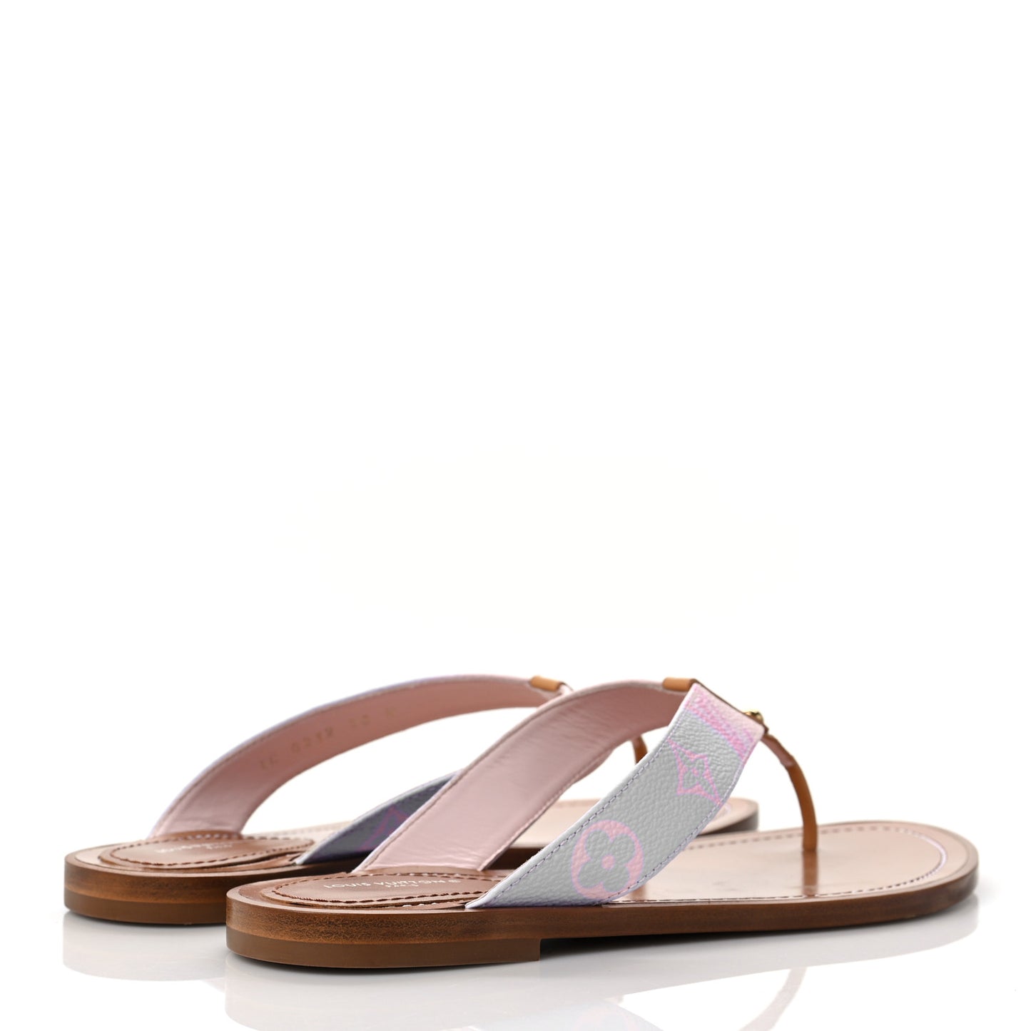 Monogram Sunny Flat Thong Sandals 38 Rose Clair Pink