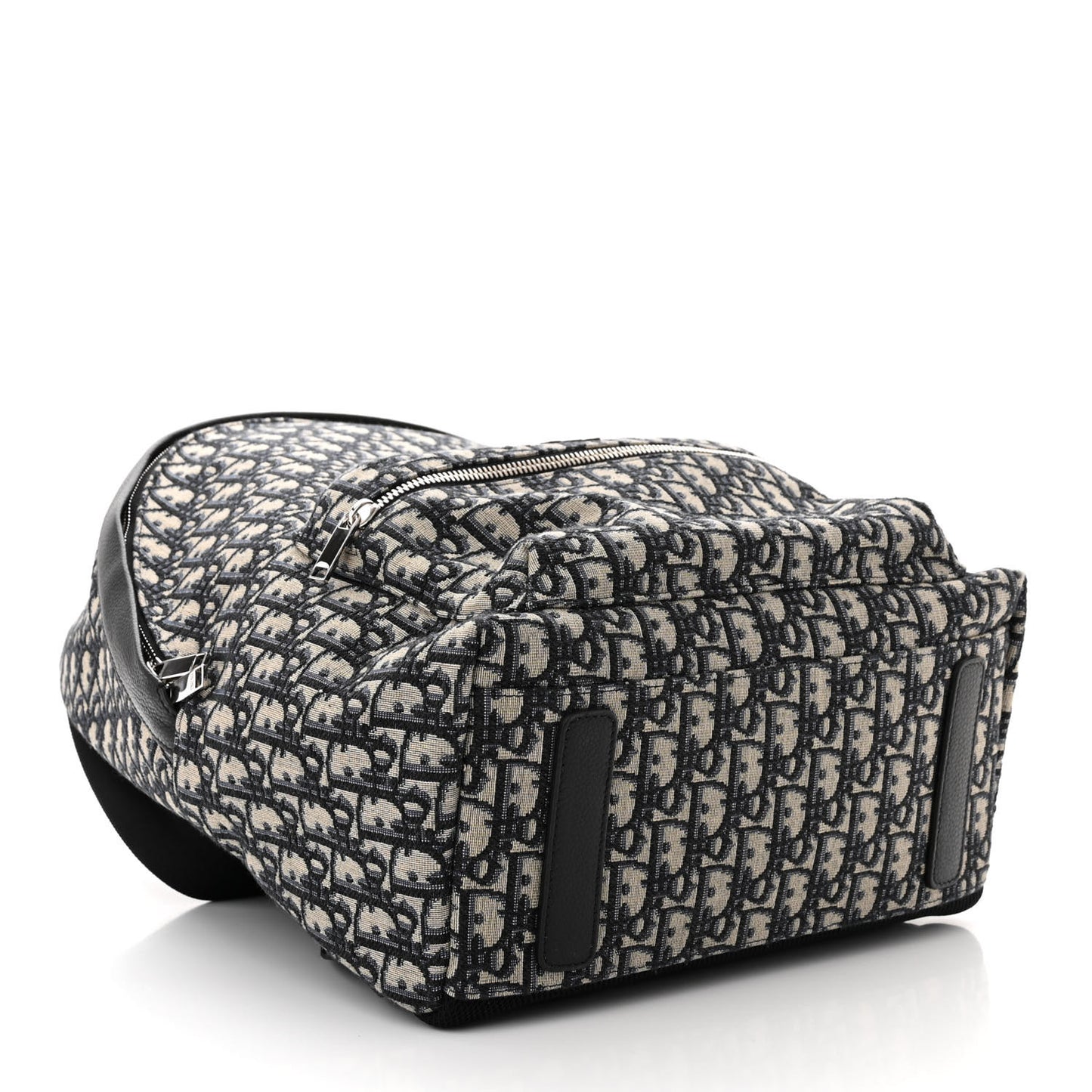 Oblique Calfskin Rider Backpack Beige Black