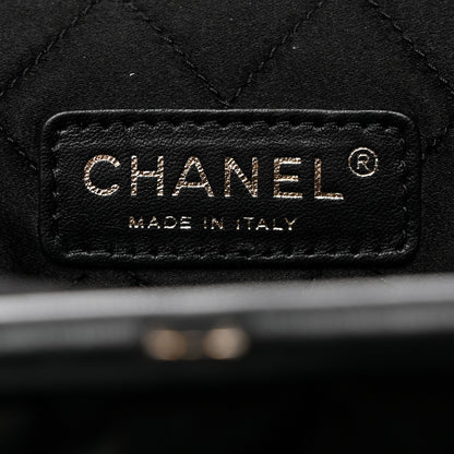 Chanel Satin Bee Kisslock Evening Bag Black 5 of 10