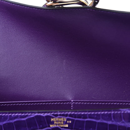 Hermes Shiny Niloticus Crocodile Egee Clutch Ultraviolet 7 of 11
