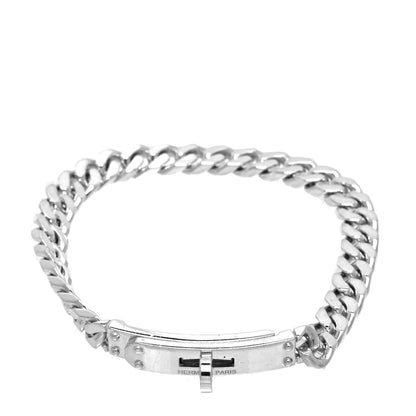 Hermes Sterling Silver TPM Kelly Gourmette Bracelet LG 2 of 5