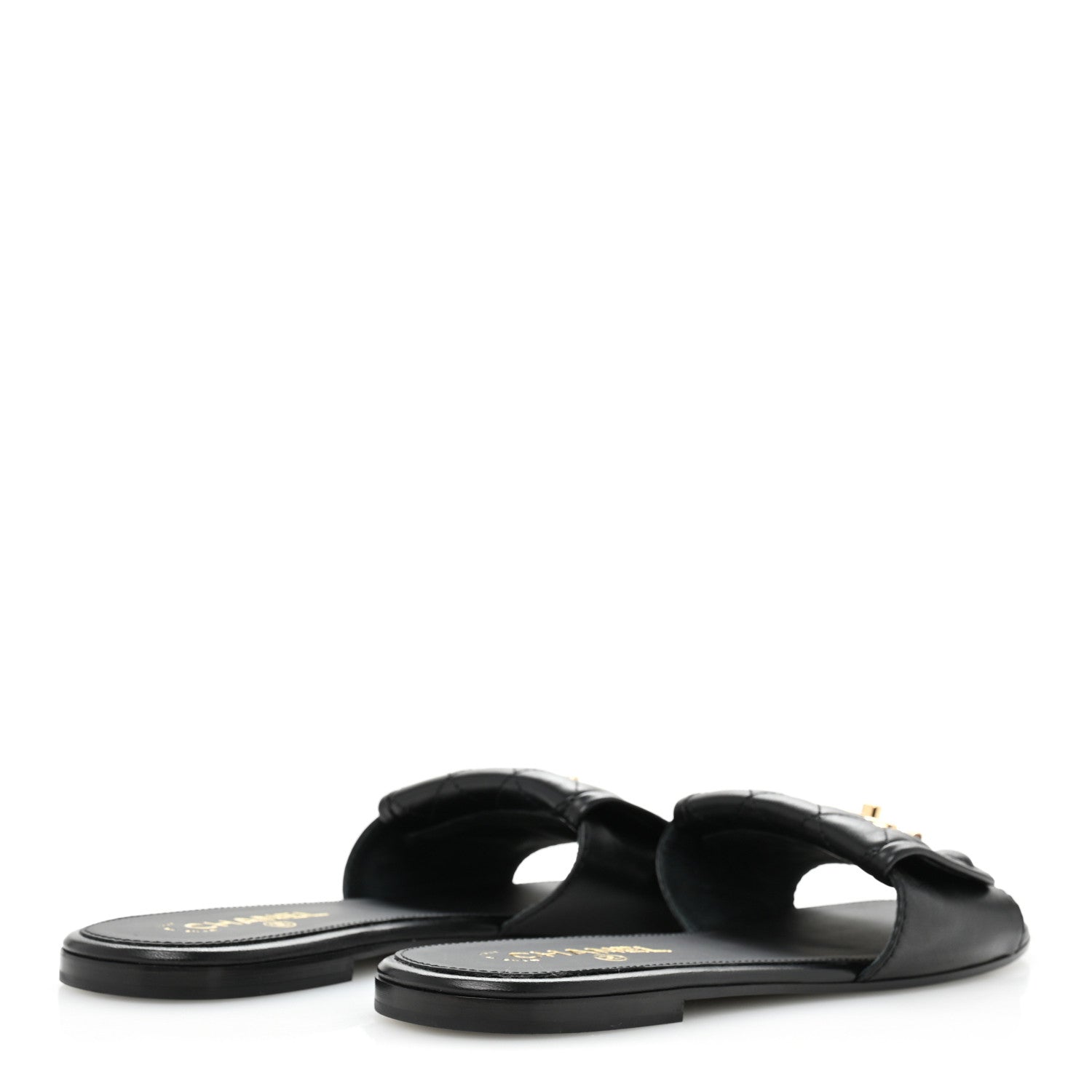 Chanel Lambskin Quilted Turnlock Flat Mules 41 Black 5 of 11