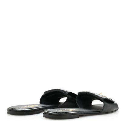 Chanel Lambskin Quilted Turnlock Flat Mules 41 Black 5 of 11