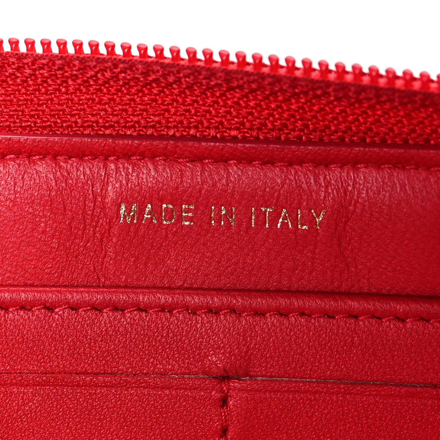 Lambskin Quilted Boy Zip Around Wallet Red