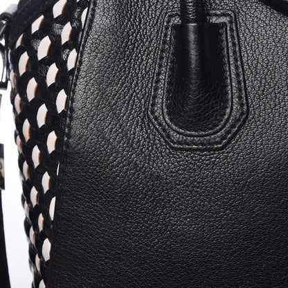 Givenchy Sugar Goatskin Woven Small Antigona Black White 8 of 14