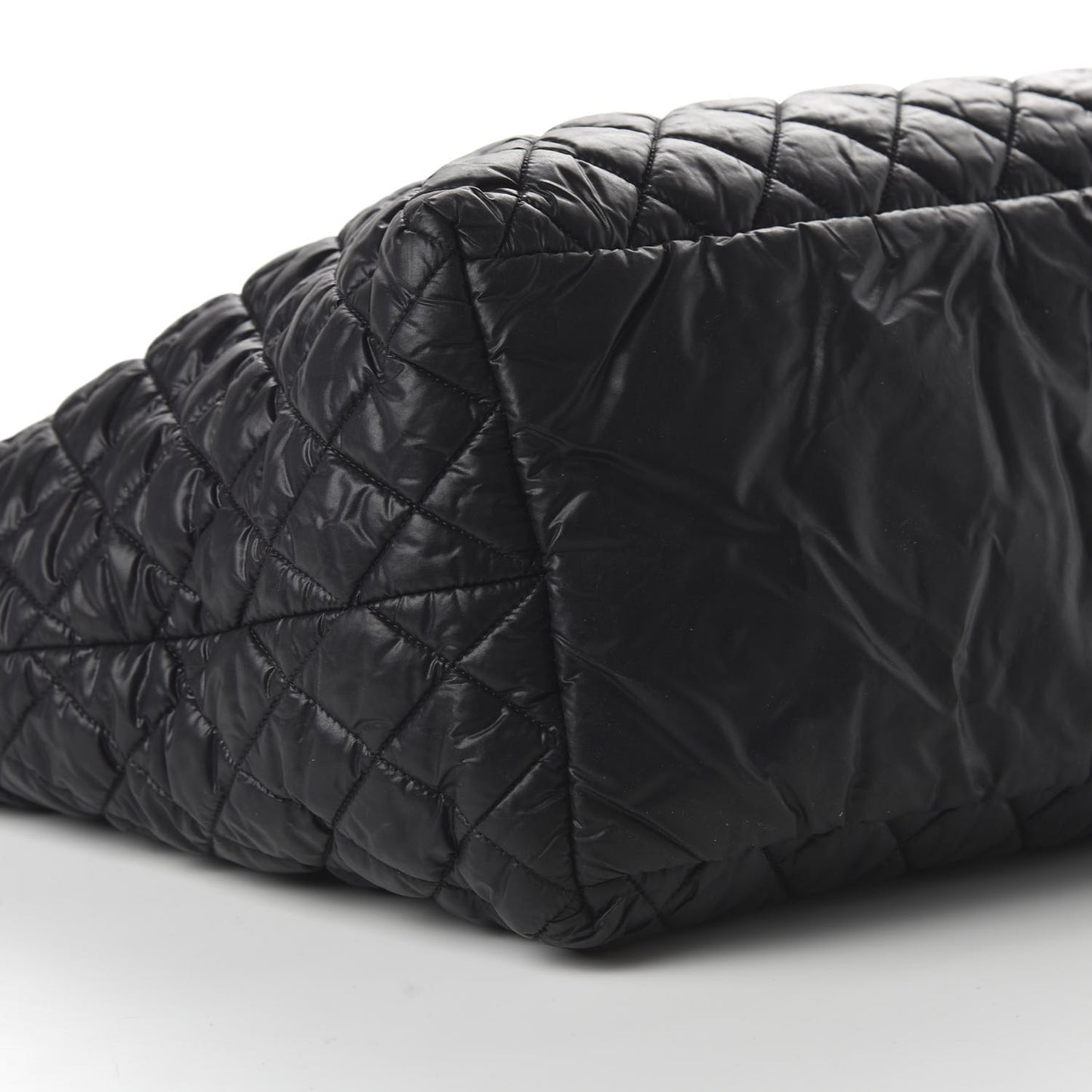 Nylon Quilted Large Coco Cocoon Tote Black