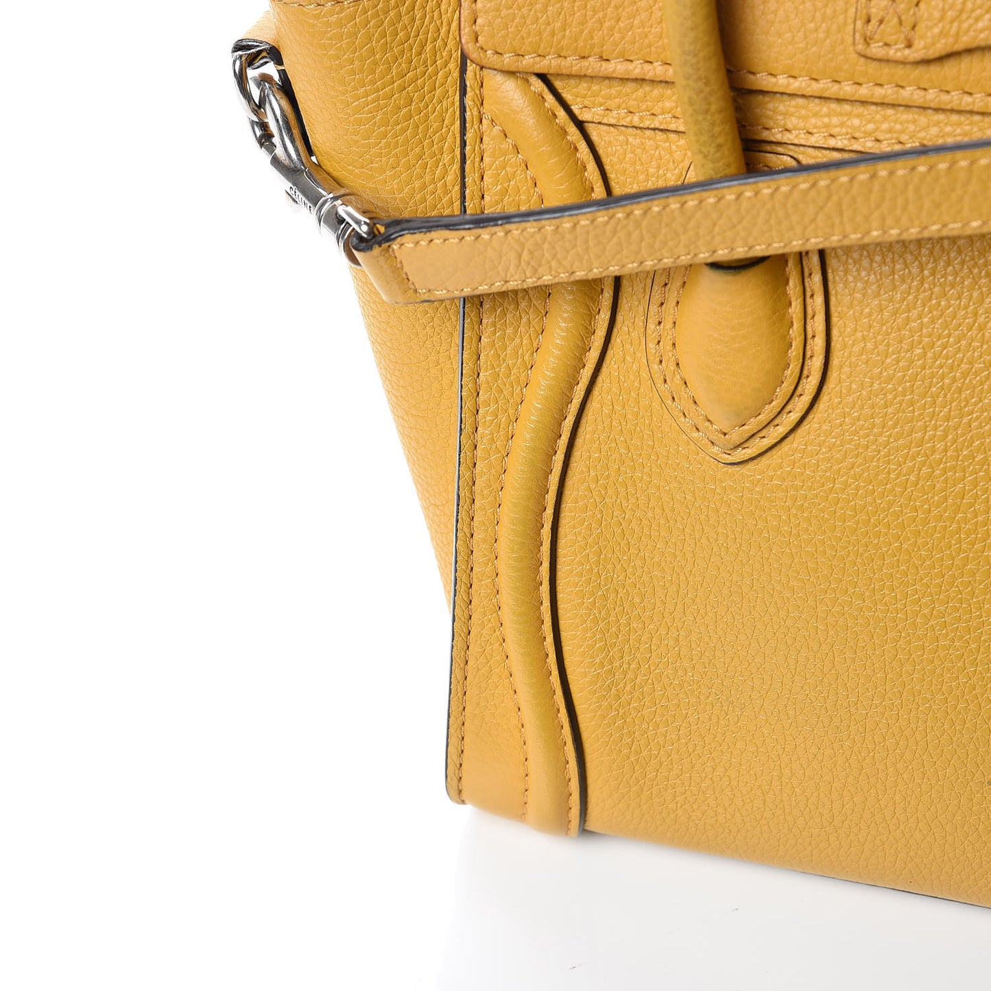 Drummed Calfskin Nano Luggage Ocre