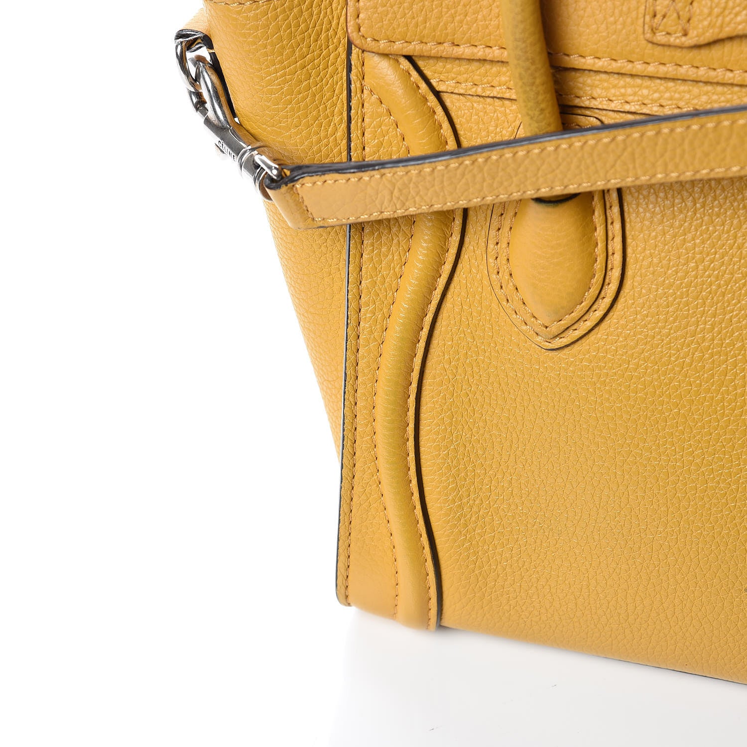 Celine Drummed Calfskin Nano Luggage Ocre 11 of 18