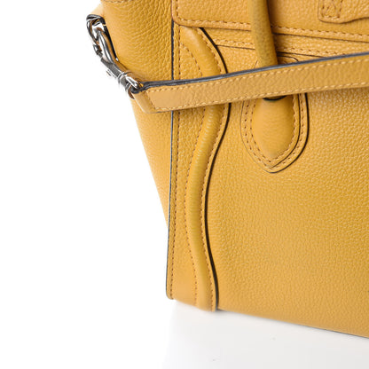 Celine Drummed Calfskin Nano Luggage Ocre 11 of 18