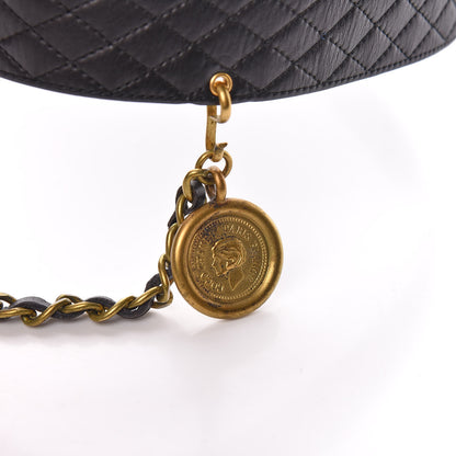 Chanel Calfskin Quilted CC Chain 31 Rue Cambon Medallion Belt 70 28 Black 7 of 8