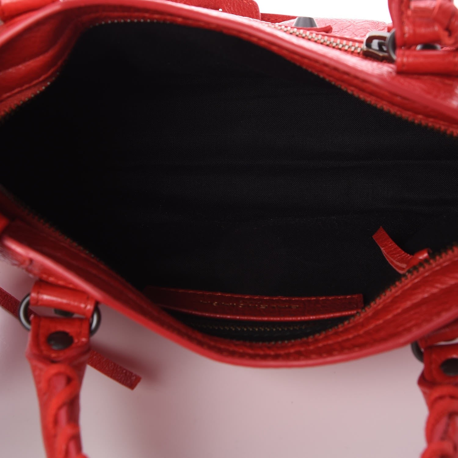 Balenciaga Agneau Classic Hardware Mini City Poppy 6 of 8