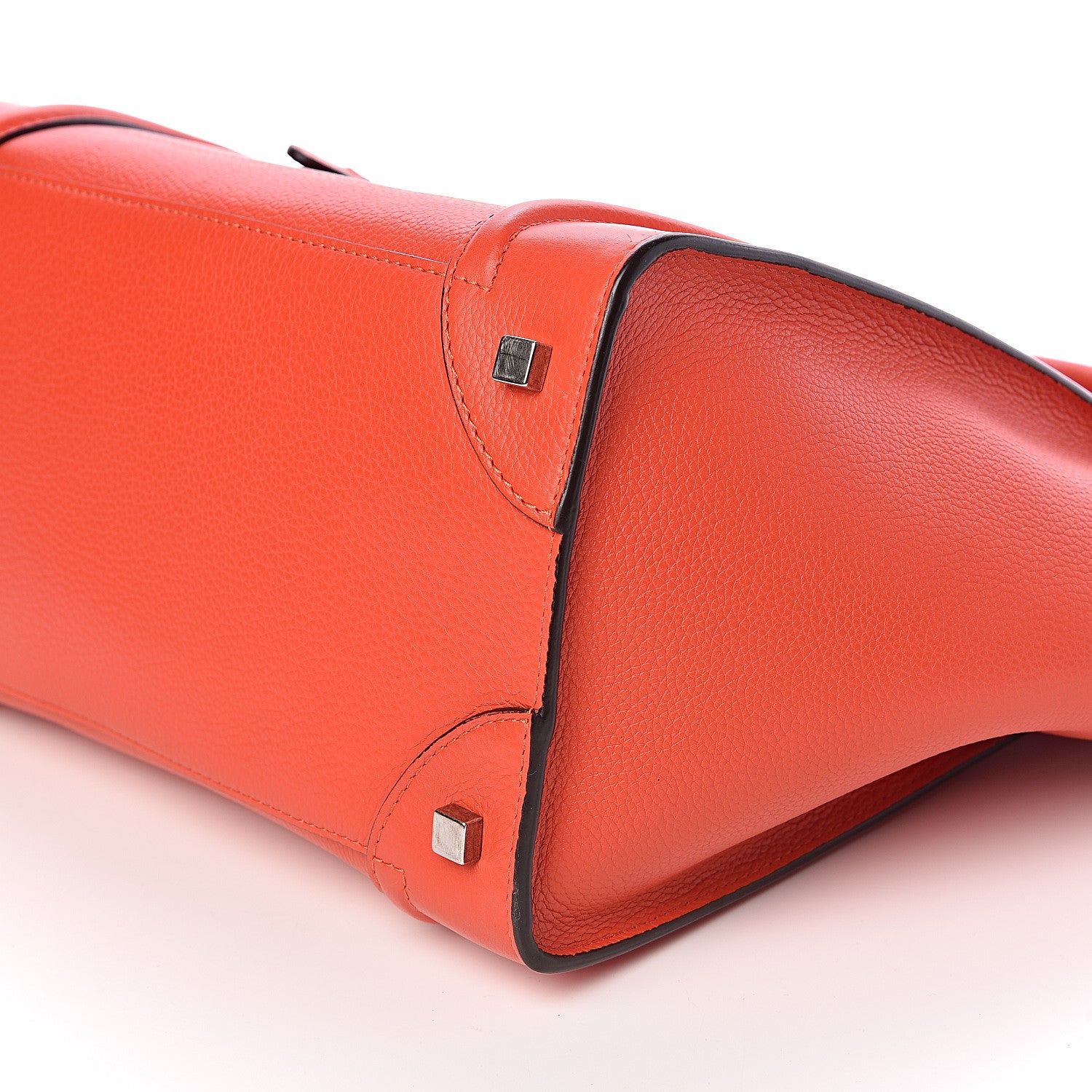Celine Drummed Calfskin Mini Luggage Vermillion 9 of 10