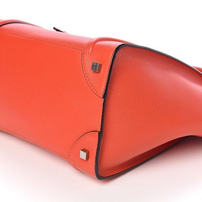 Celine Drummed Calfskin Mini Luggage Vermillion 9 of 10