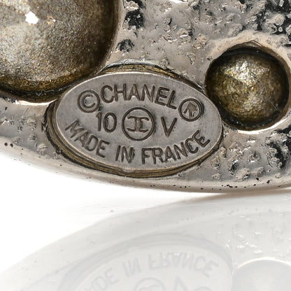 Chanel Crystal Large CC Brooch Silver 4 of 5