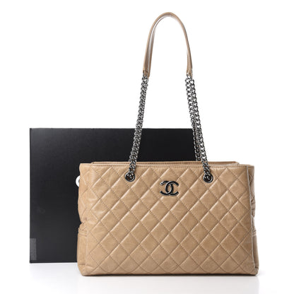 Chanel Glazed Calfskin Quilted Shopping Tote Beige 11 of 11