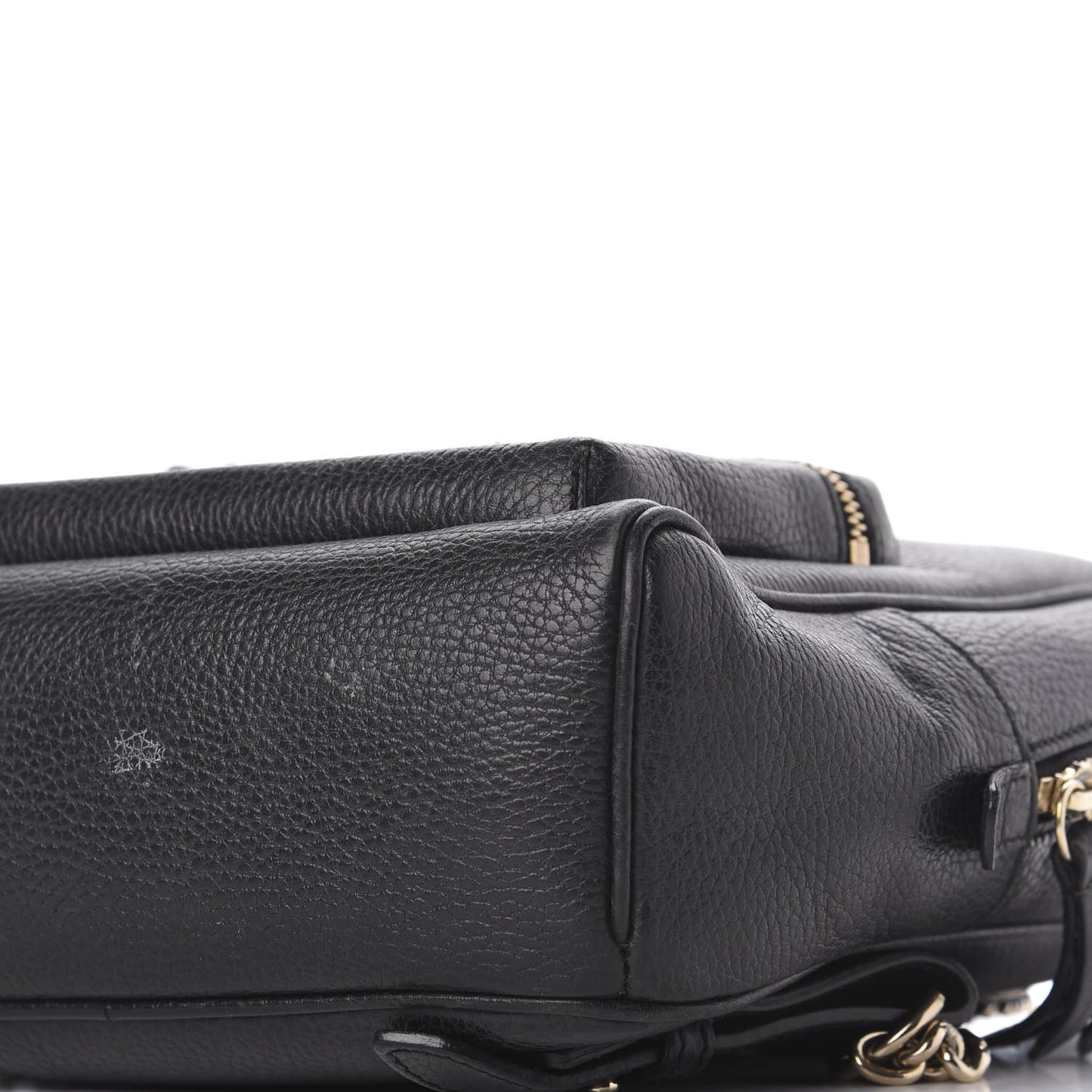 Pebbled Calfskin Soho Chain Backpack Black
