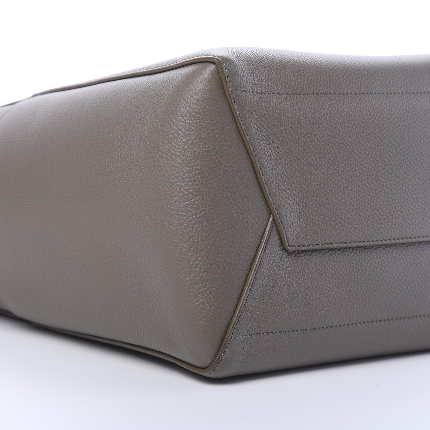 Soft Grained Calfskin Sangle Bucket Bag Taupe