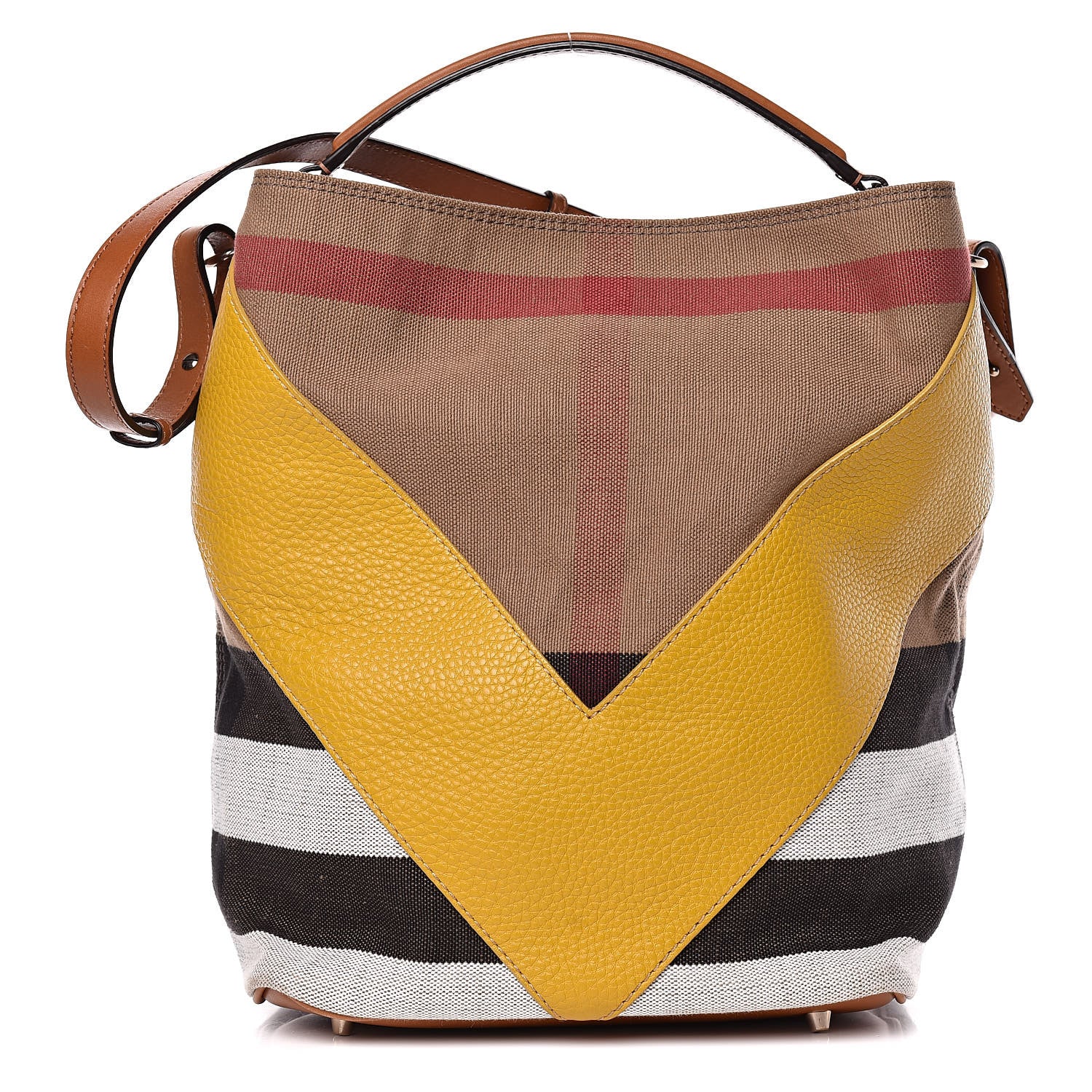 Burberry Canvas Mega Check Calfskin Chevron Medium Hobo Multicolor 1 of 14