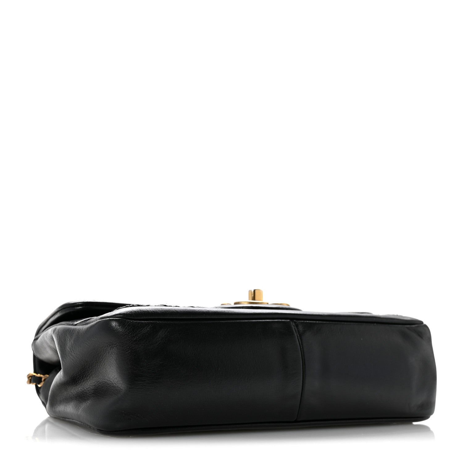 Chanel Crumpled Calfskin Whipstich Quilted Single Black 4 of 12