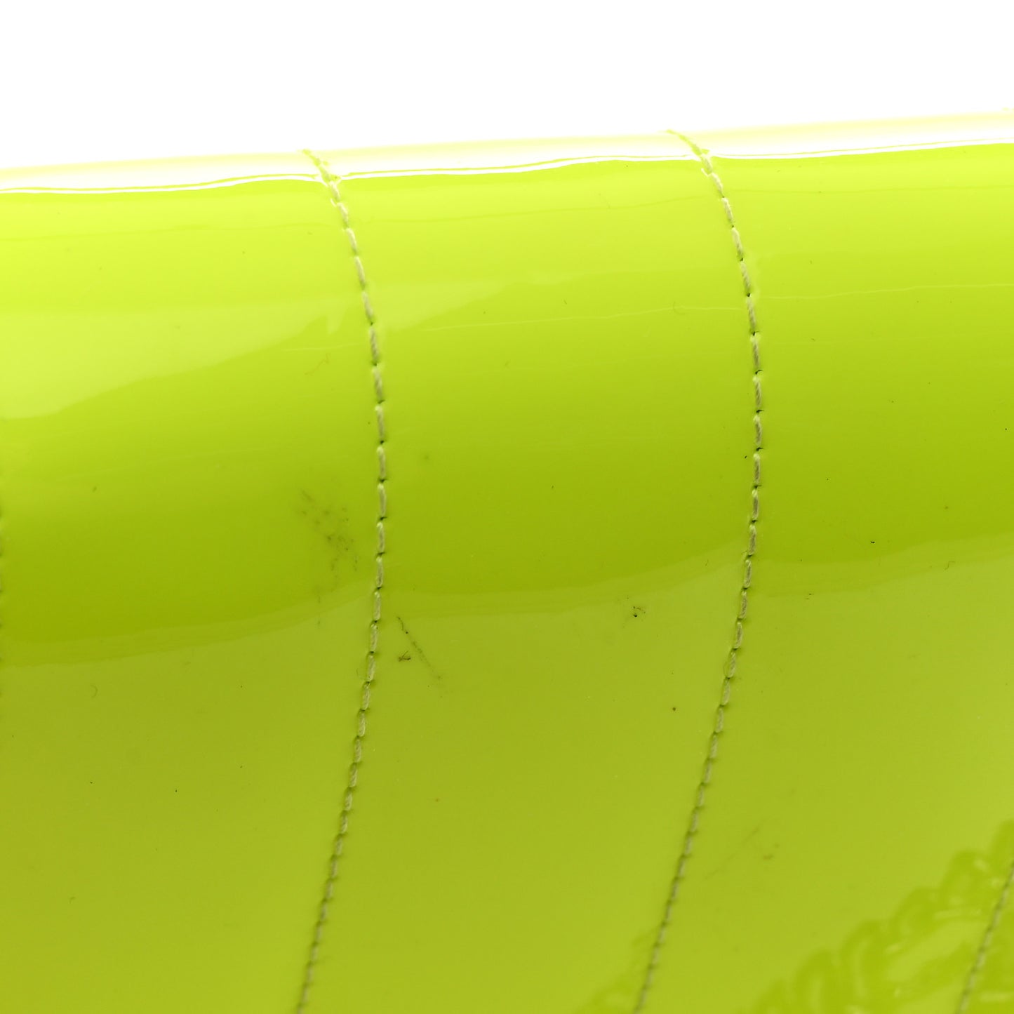 Patent Calfskin Matelasse Monogram Vicky Chain Wallet Neon Yellow