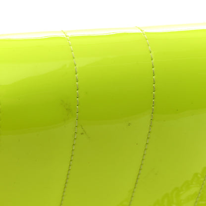 Saint Laurent Patent Calfskin Matelasse Monogram Vicky Chain Wallet Neon Yellow 16 of 18