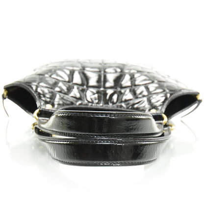 Saint Laurent Patent Crocodile Embossed Tribute Tote Black 5 of 9