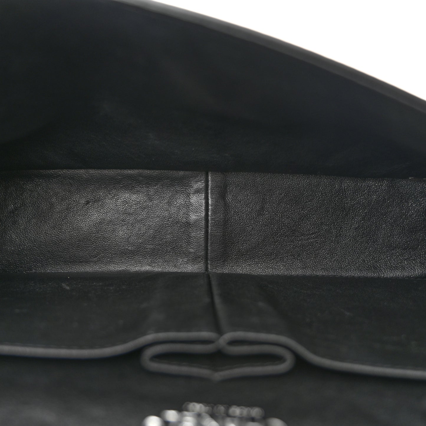 Patent Quilted Jumbo Double Flap Black
