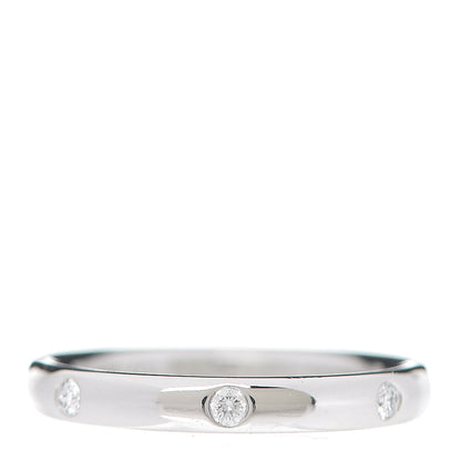 Van Cleef & Arpels Platinum Diamond Tendrement Etoiles Wedding Band Ring 47 4 1 of 6