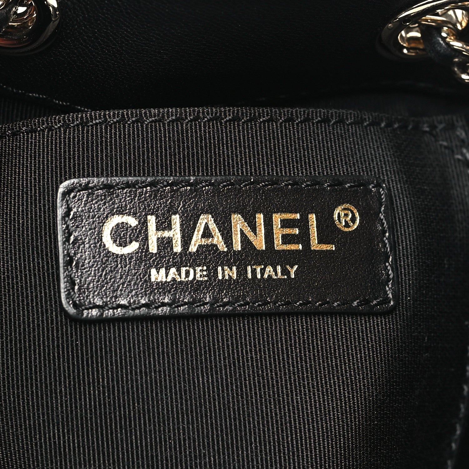 Chanel Lambskin Quilted CC Dweller Drawstring Bucket Bag Black 6 of 10