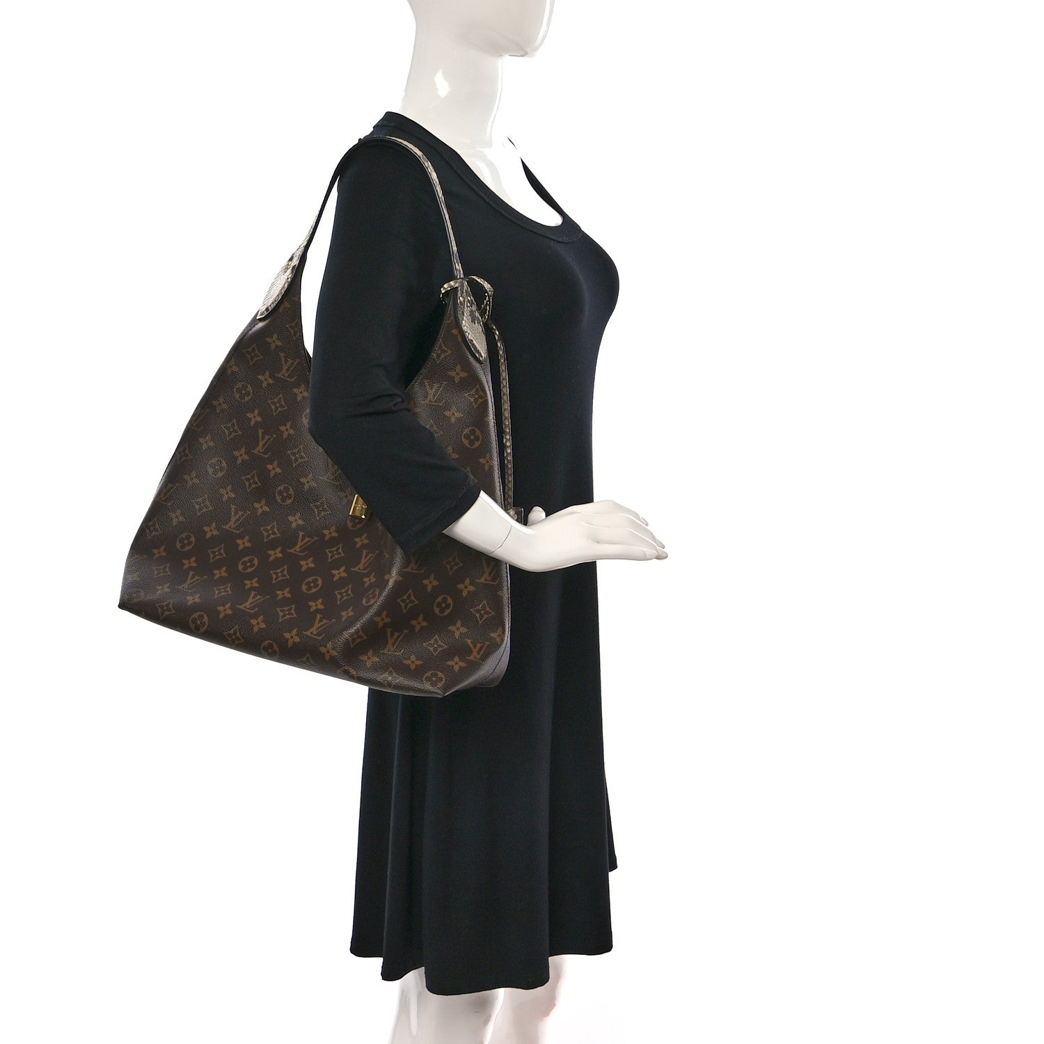 Louis Vuitton Monogram Flower Hobo Snakeskin 2 of 8